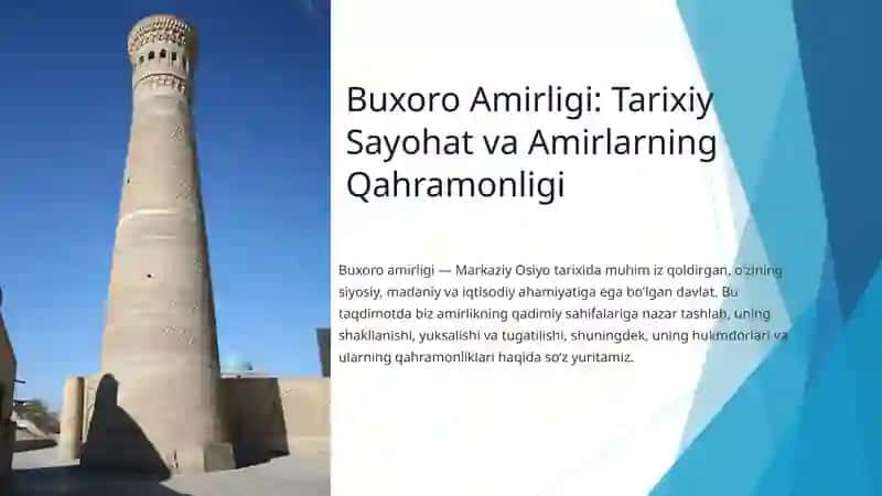 Buxoro Amirligi: Tarixiy Sayohat va Amirlarning Qahramonligi 2
