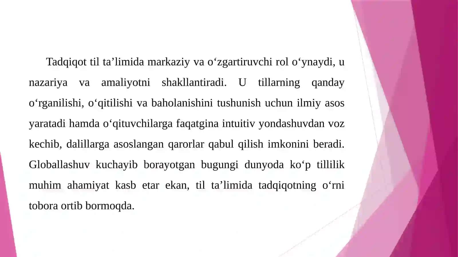 Til ta'limida tadqiqotning o'rni 2