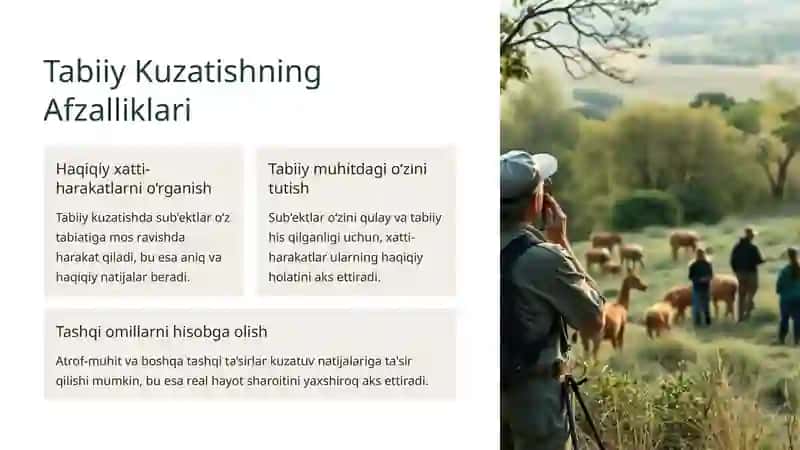 Tabiiy va Laboratoriya Sharoitlarida Kuzatish 2