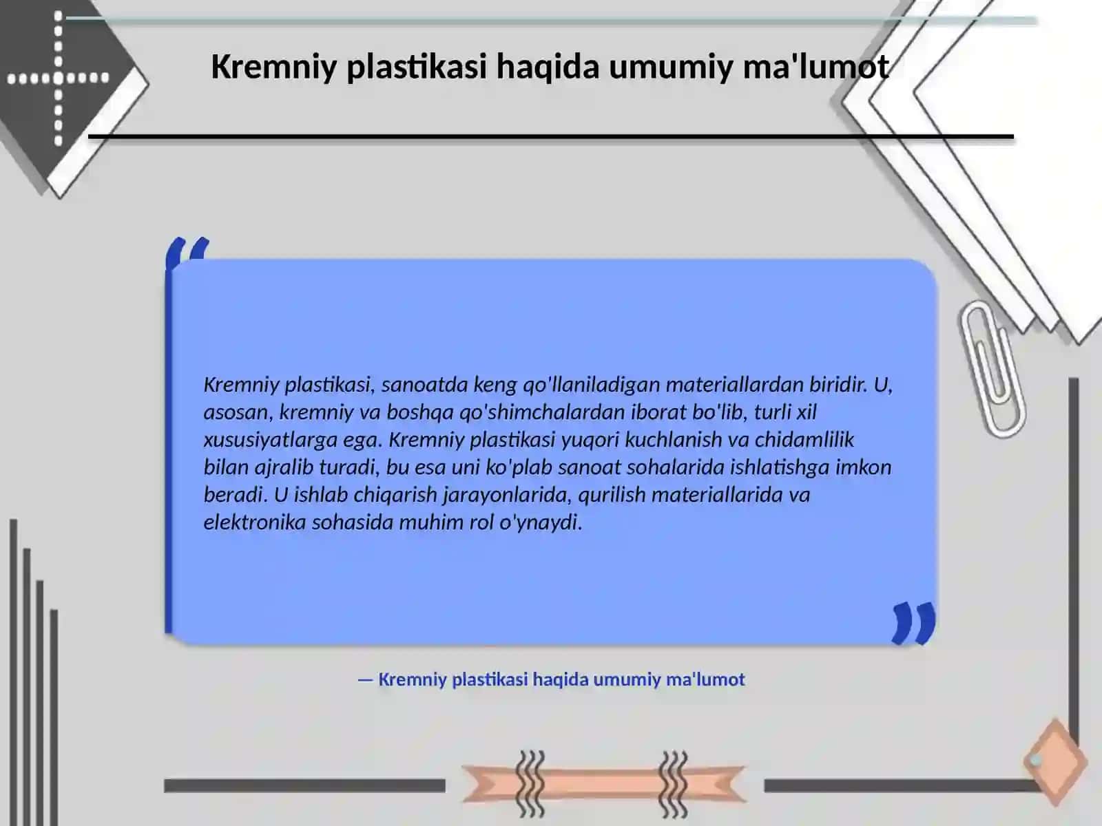 Kremniy plastikasi 2