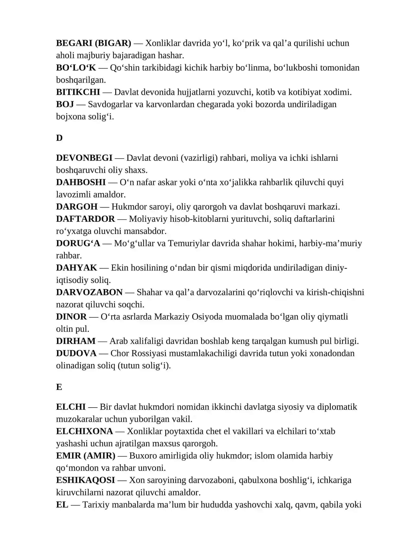 Tarixiy Atamalar Lug'ati 2