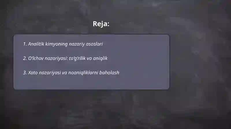 Analitik kimyoning nazariy asoslari 2