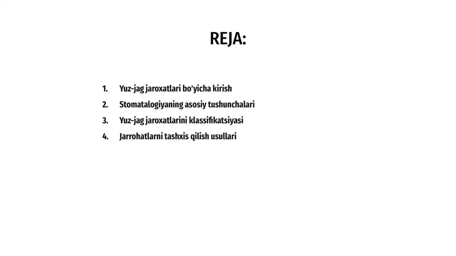 Yuz-jag' jaroxatlari bo'yicha kirish 2