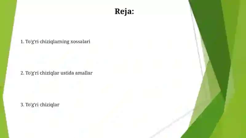 To'g'ri chiziqlar ustida amallar 2