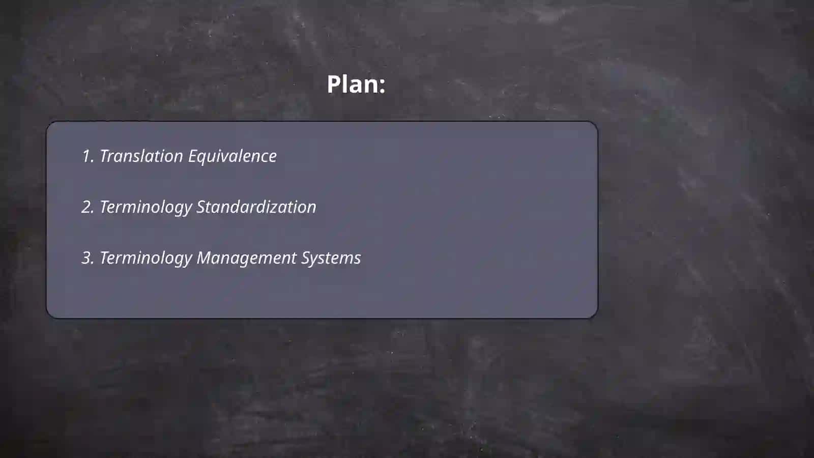 Translation of terminology 2