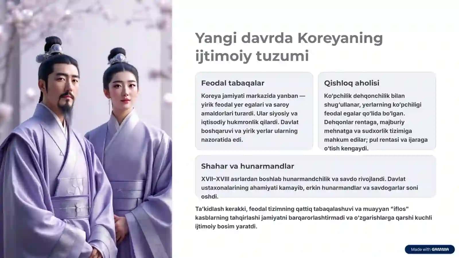 XIX asr — XX asr boshlarida Koreya: umumiy nuqtai nazar 2