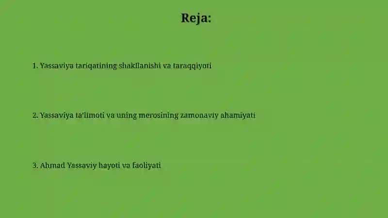 Ahmad Yassaviy va yassaviya taraqqiyoti 2