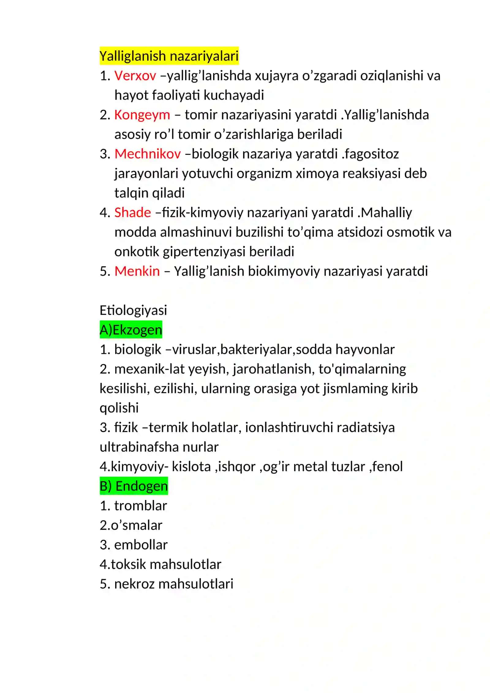 Yallig'lanish Patofiziologiyasi 2