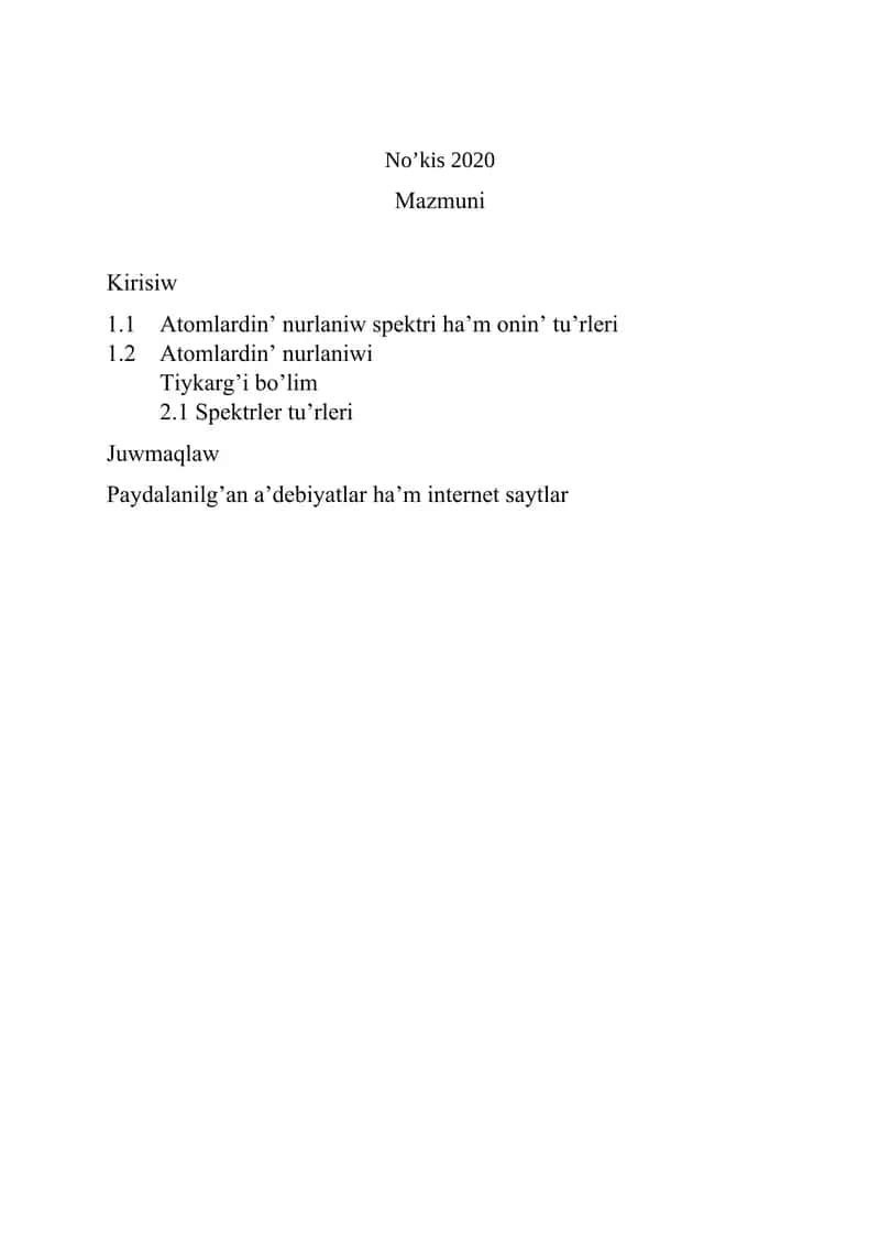 Atomlarning nurlanish spektri va uning turlari 2