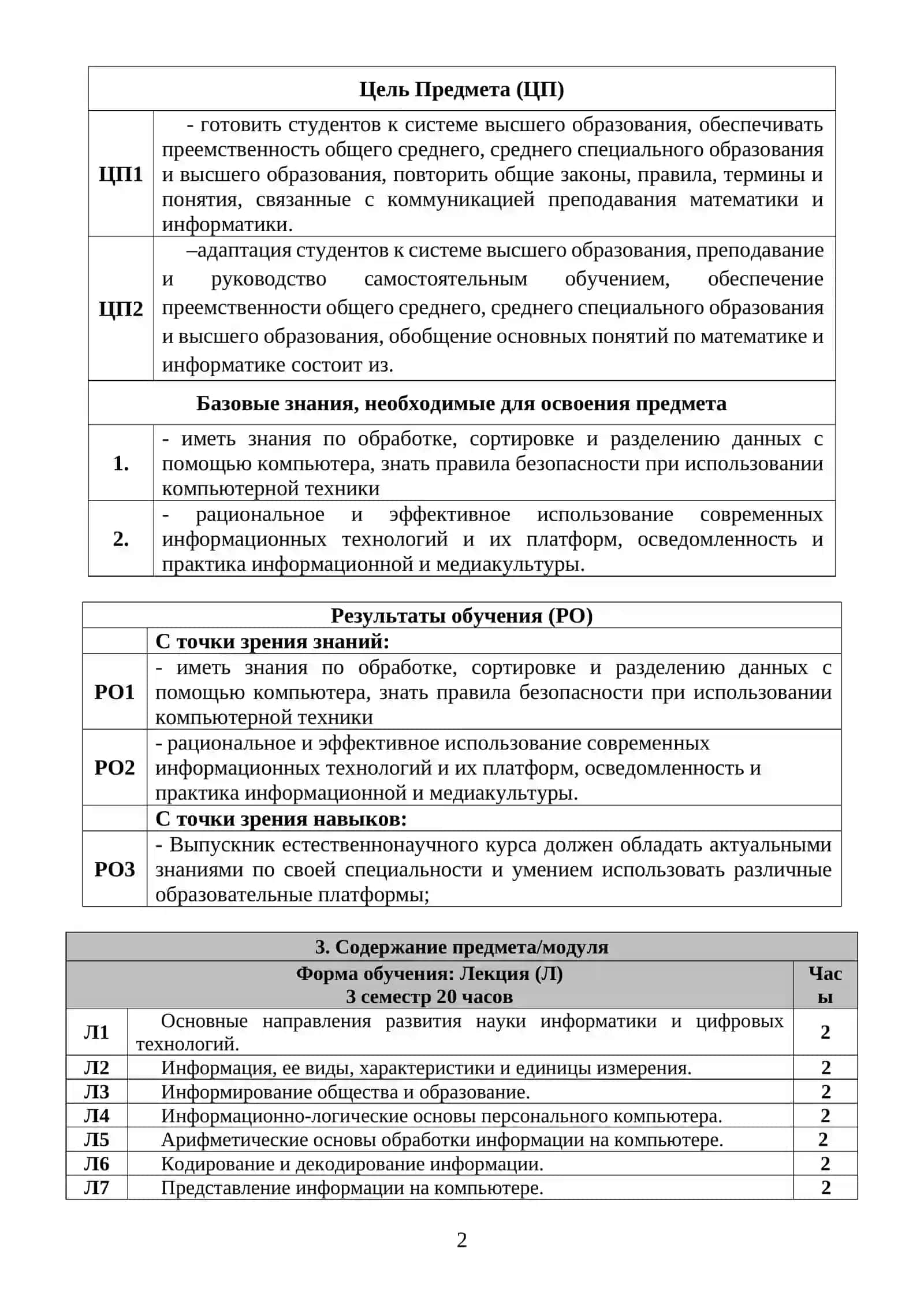 Информатика и цифровые технологии 2
