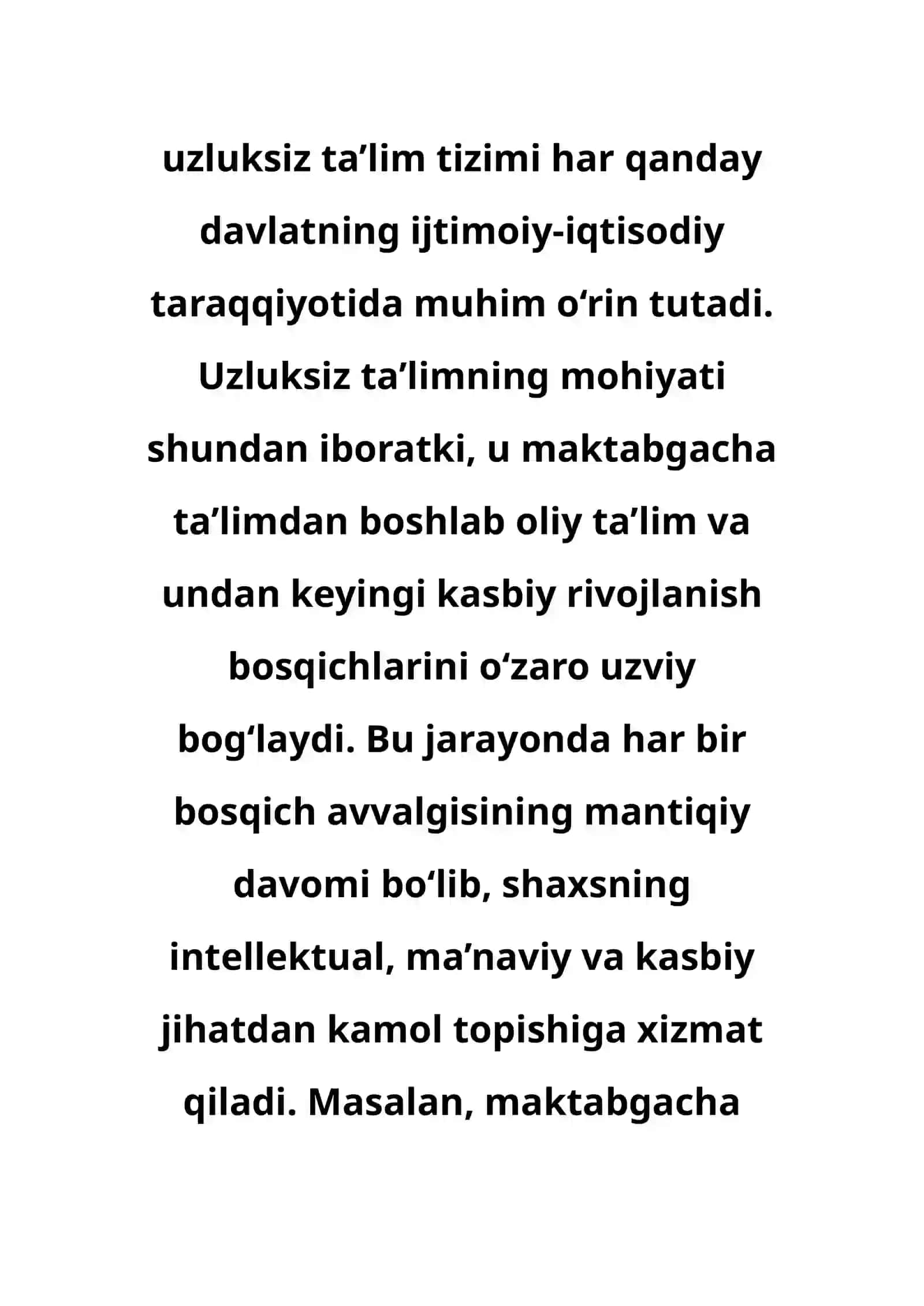 Ta'lim tizmida uzluksizlik 2