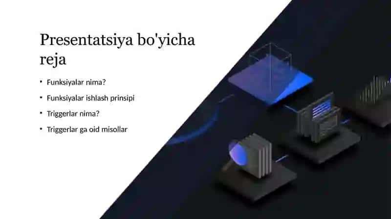 Malumotlar bazasi | MYSQLDA FUNKSIYA VA TRIGGERLAR YARATISH 2