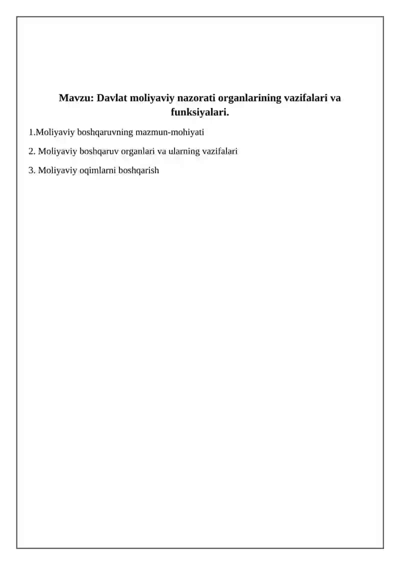 Davlat moliyaviy nazorati organlarining vazifalari va funksiyalari 2