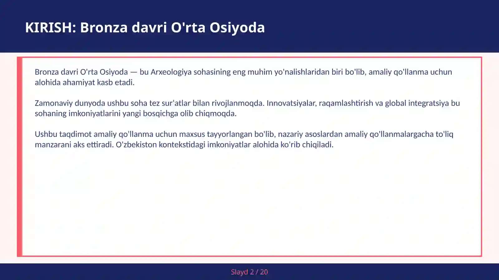 Baqtriya, Margiana va BMAC madaniyati — amaliy qo'llanma 2