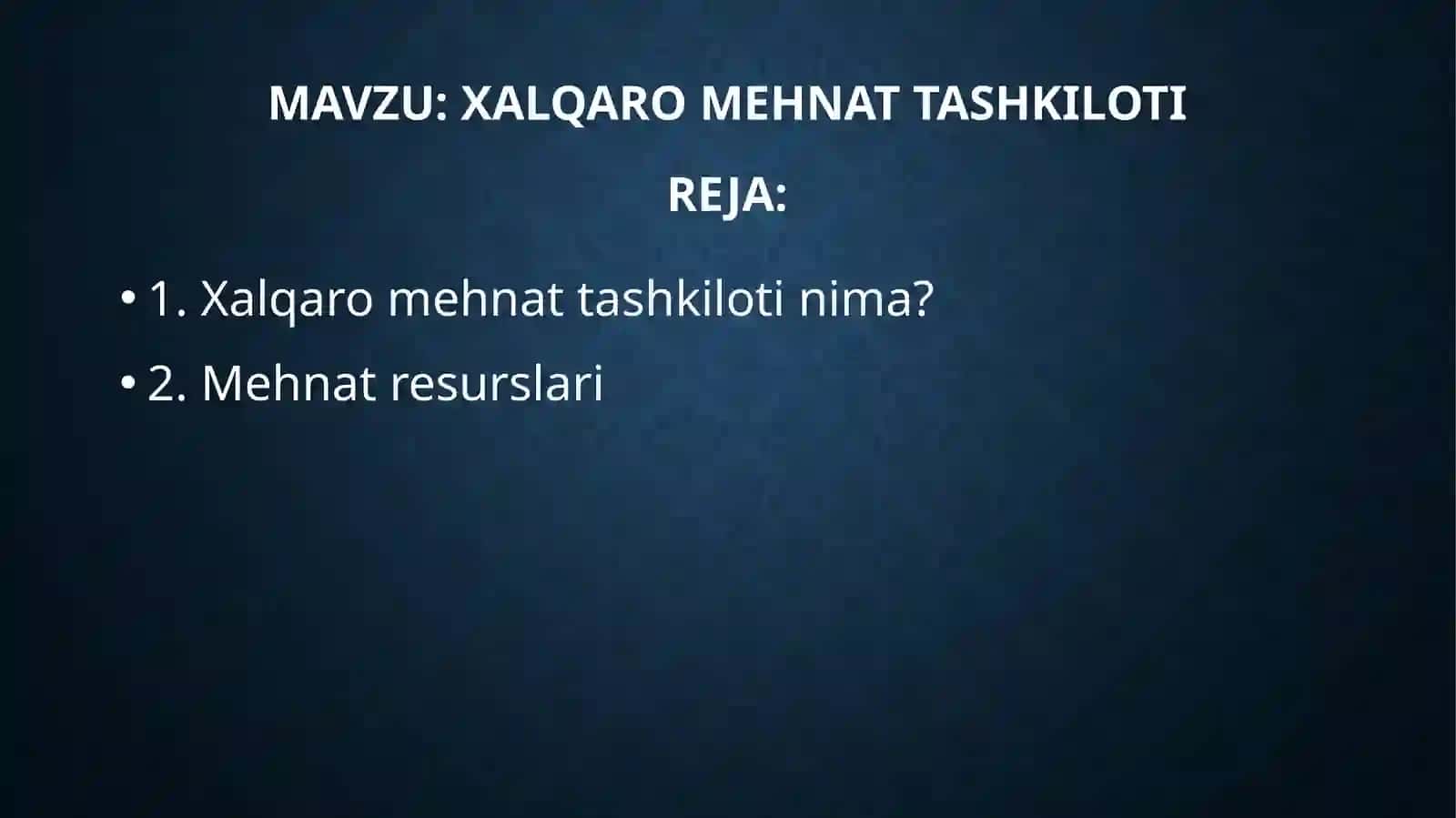 XALQARO MEHNAT TASHKILOTI 2