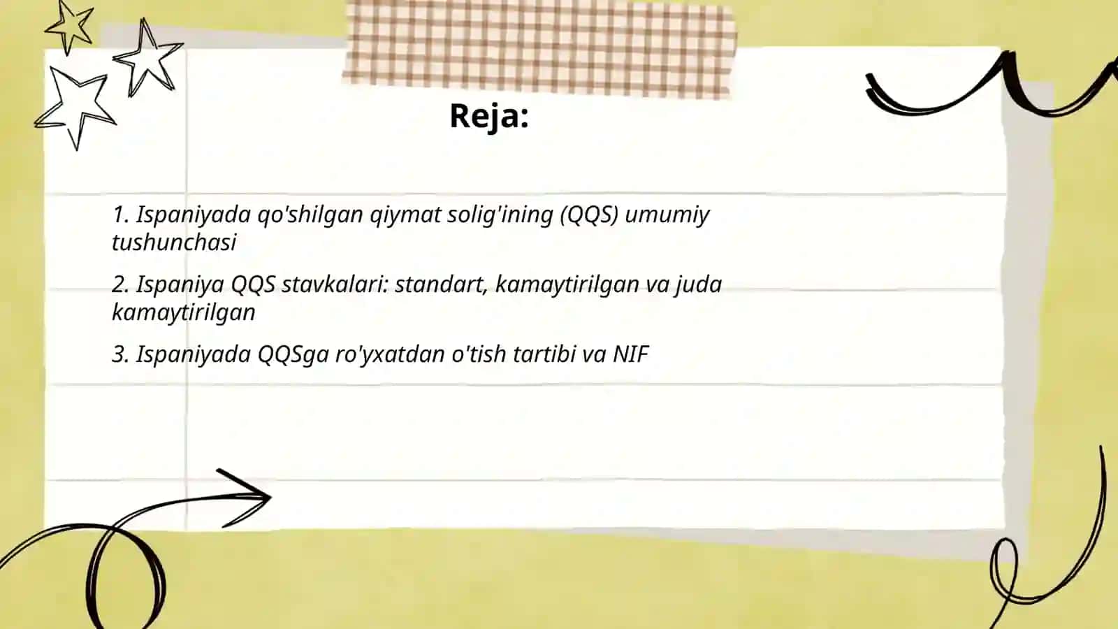 Ispaniyada qo'shilgan qiymat soligi (QQS) 2