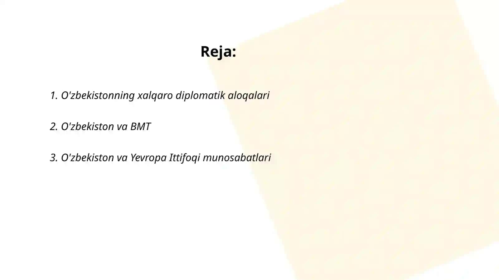 O'zbekiston va jahon hamjamiyati 2