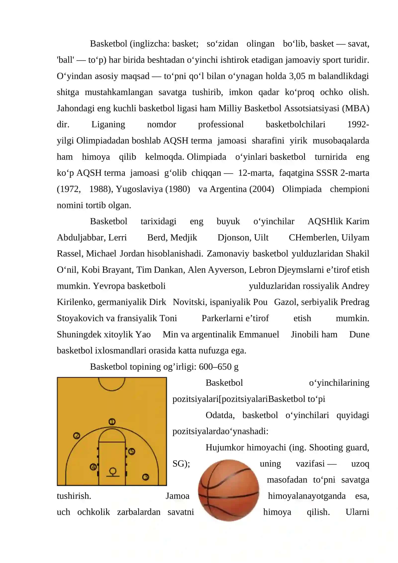 Basketbol o'yining kelib chiqishi tarixi 2