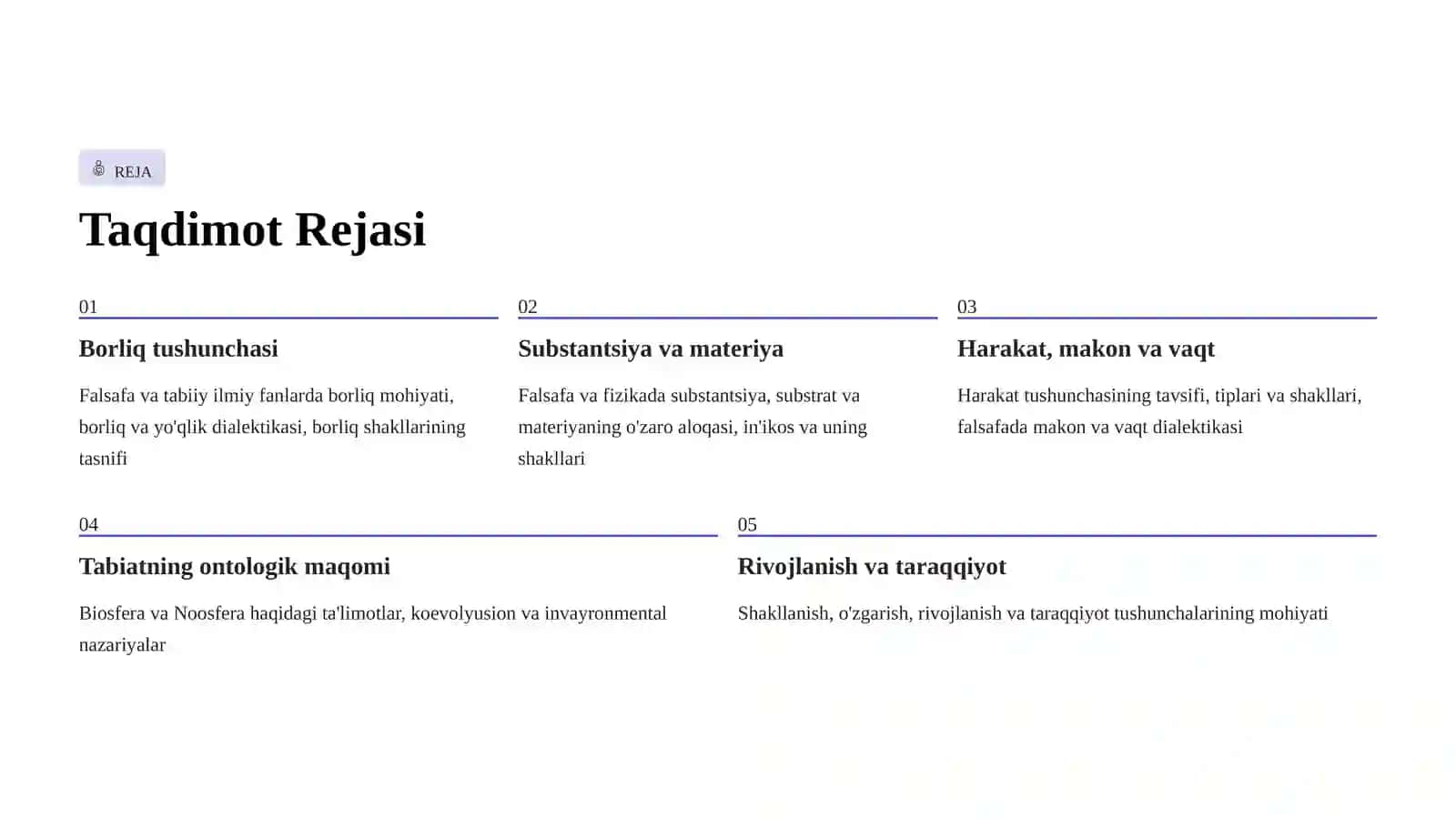 Borliq Falsafasi (Ontologiya) 2