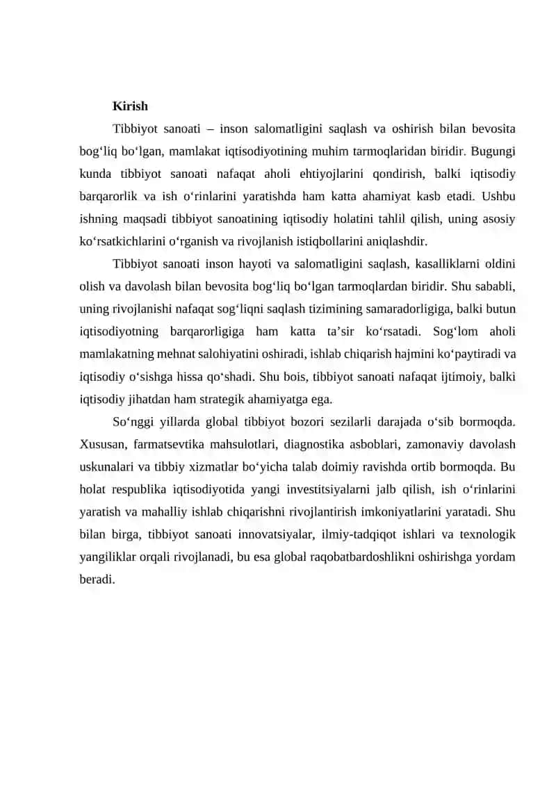 Tibbiyot Sanoating Iqtisodiy Tahlili 2
