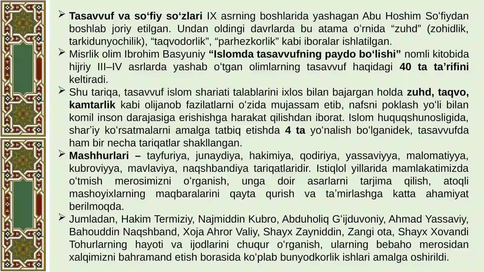 Tasavvufning Paydo Bo'lish Tarixi va Manbalari 2