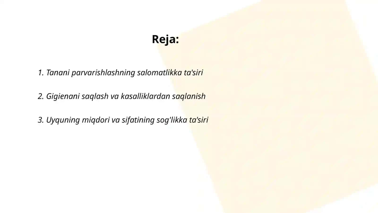 Tanani parvarishlashning salomatlikka ta'siri 2