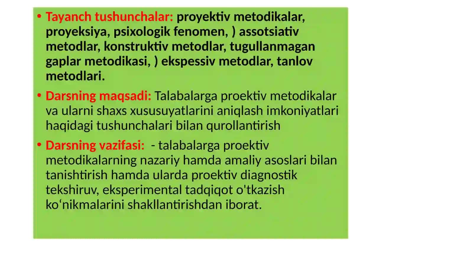 Proyektiv psixodiagnostikasi 2