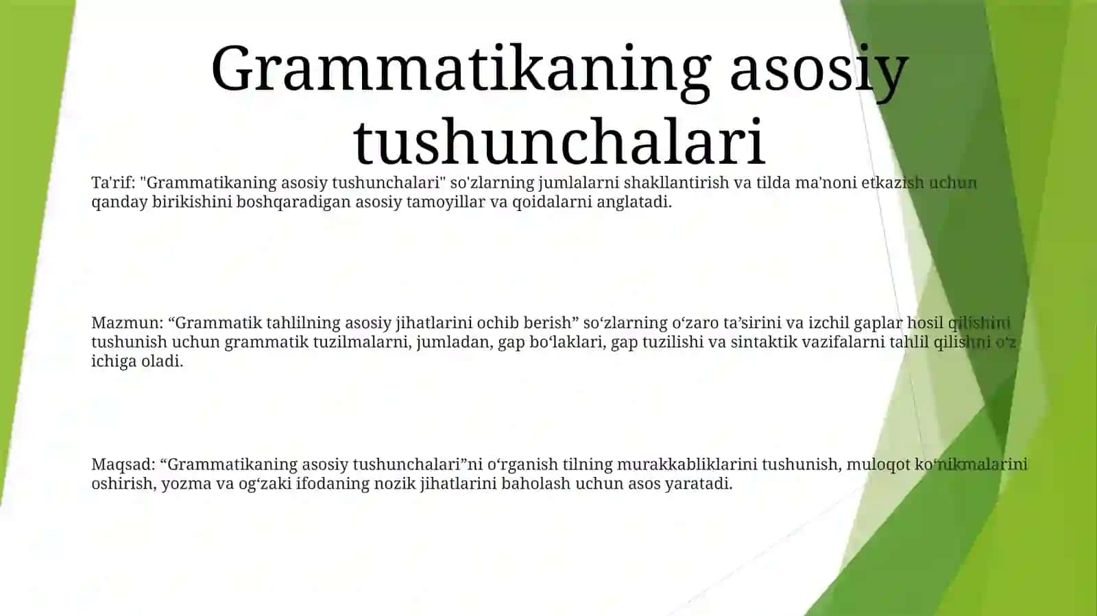 Grammatikaning asosiy tushunchalari 2