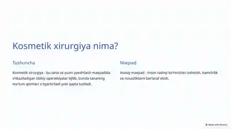 Kosmetik xirurgiya masalalari 2