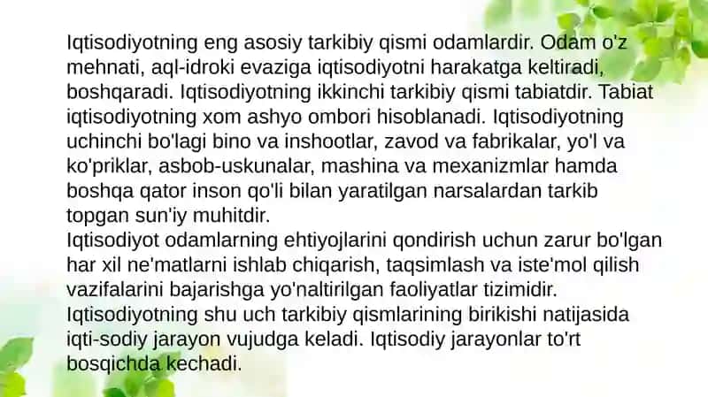 Iqtisodiyot haqida 2