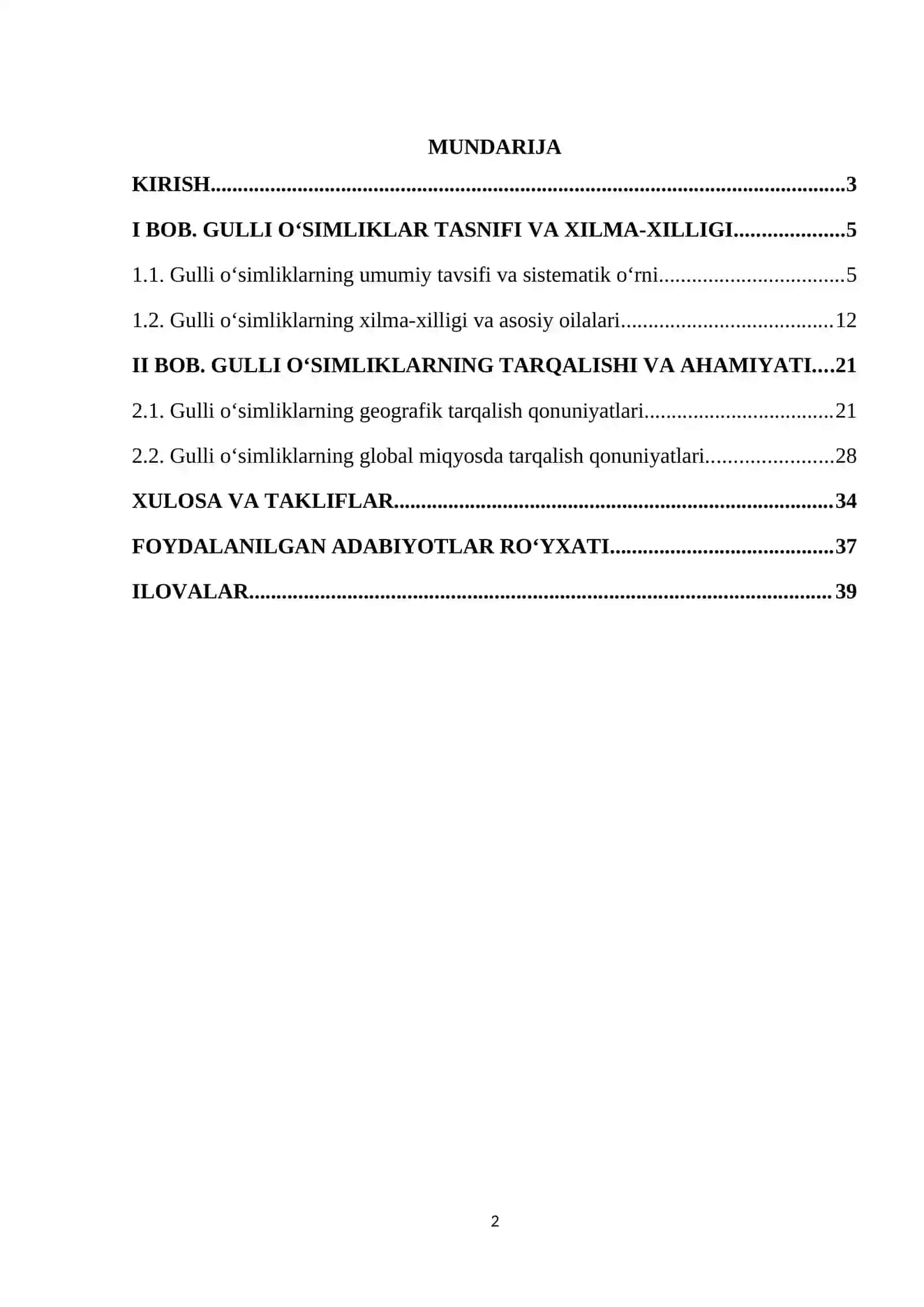 Gulli o'simliklarning xilma xilligi va tarqalishi 2