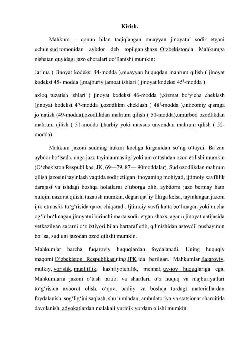 Mahkumlarning huquqiy holati 2