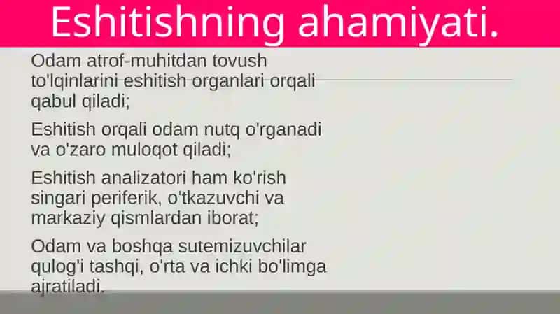 Eshitish organlarining tuzilishi 2