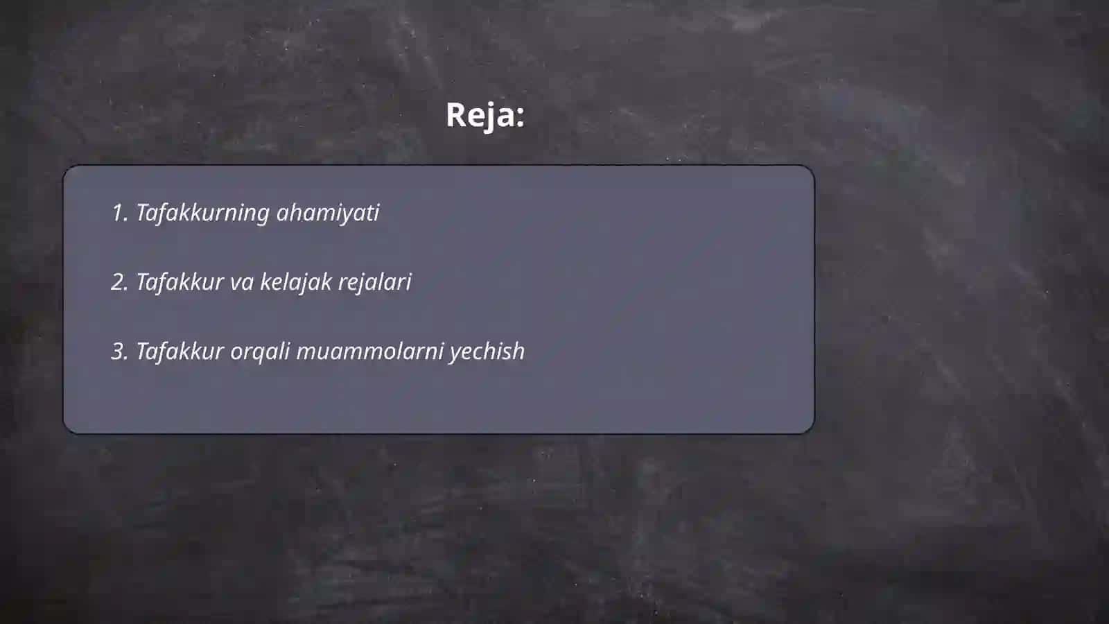 Tafakkur- kelajakka yetaklovchi vosita 2