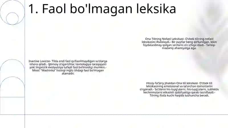 Ona Tilining Nofaol Leksikasi 2