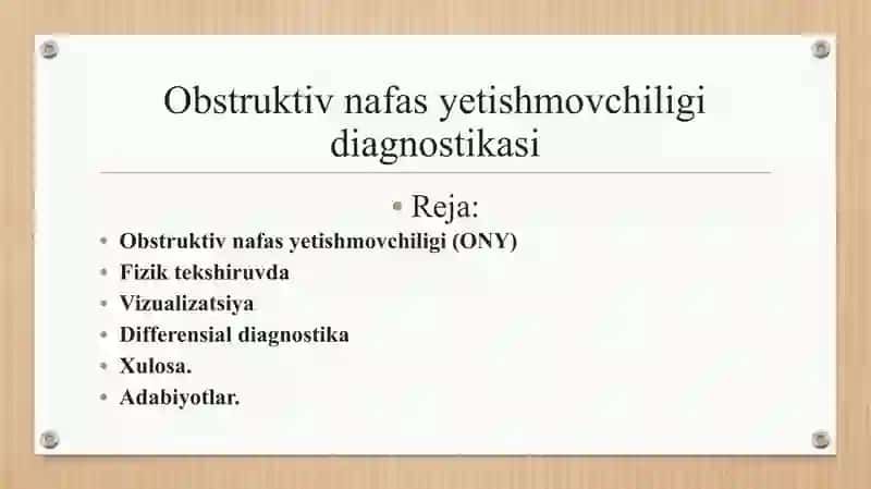Obstruktiv nafas yetishmovchiligi 2