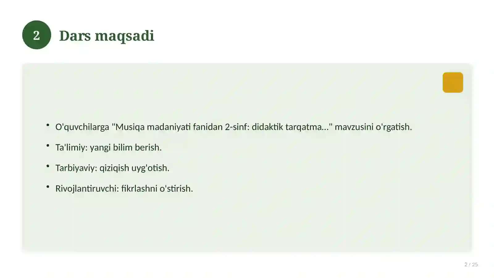 Musiqa madaniyati fanidan 2-sinf: didaktik tarqatma materiallar 2