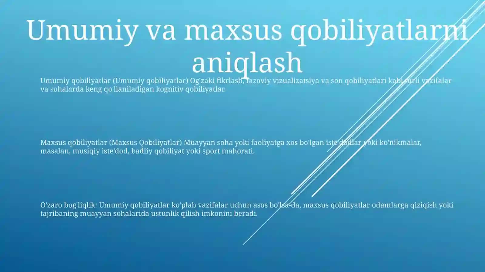 Umumiy VaMaxsusQobiliyatlar 2
