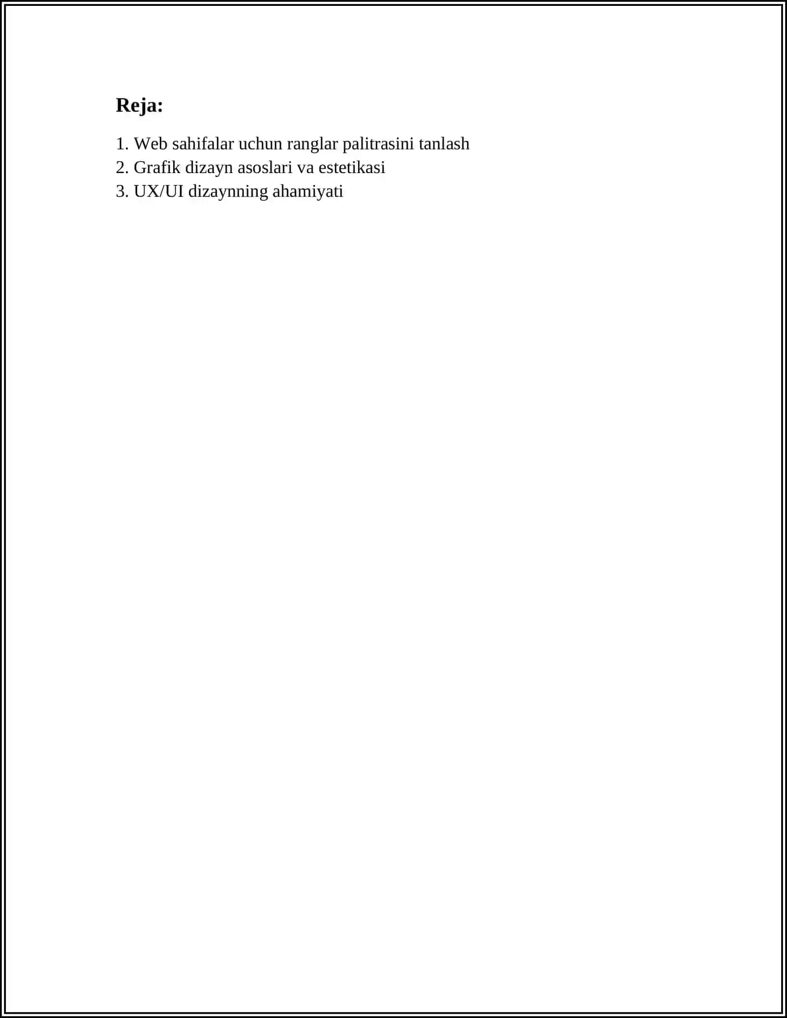 WEB SAHIFALARGA RASMLI, GRAFIKLI MALUMOTLARNI JOYLASHTIRISH VA BEZASH 2
