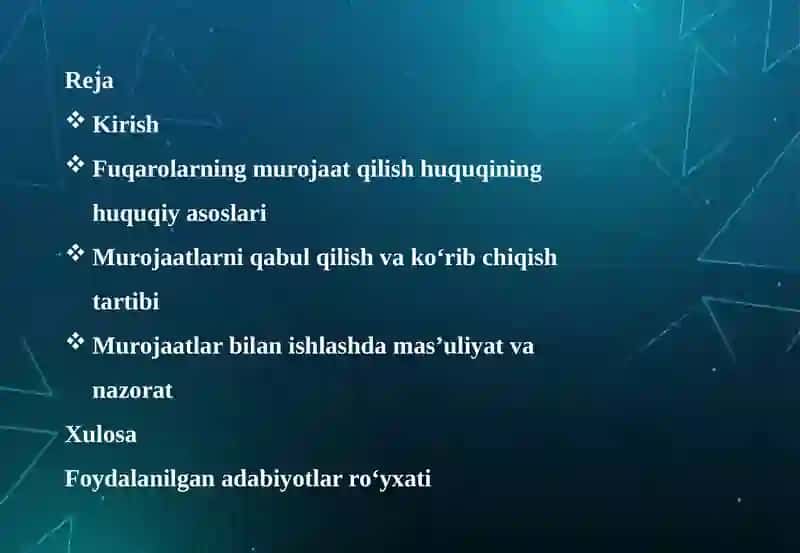 Fuqarolarning murojaatini ko‘rib chiqish tartibi 2