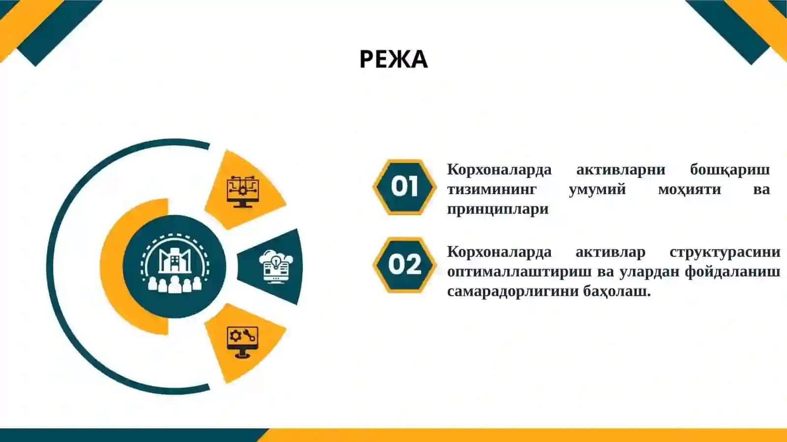 Корхона активларининг таркиби ва уларни бошқариш 2
