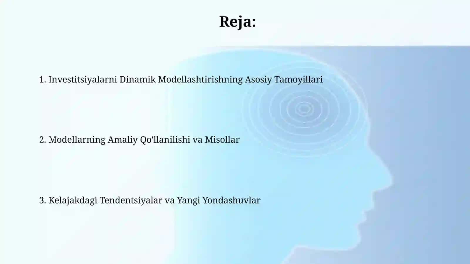 Investitsiyalarning dinamik modellari 2