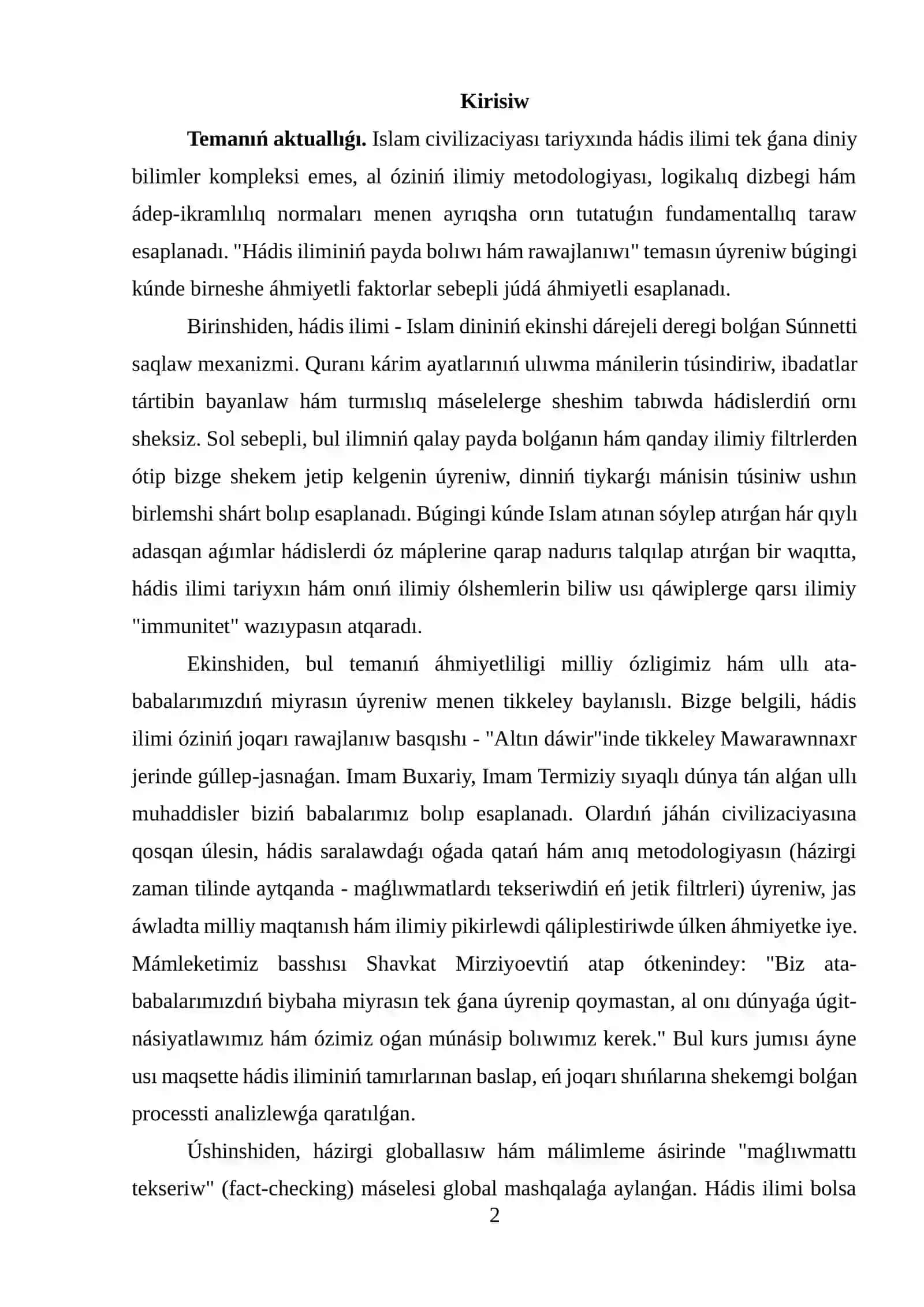 Hádis iliminiń payda bolıwı hám rawajlanıwı 2