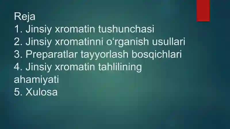 Jinsiy xromatin tushunchasi 2