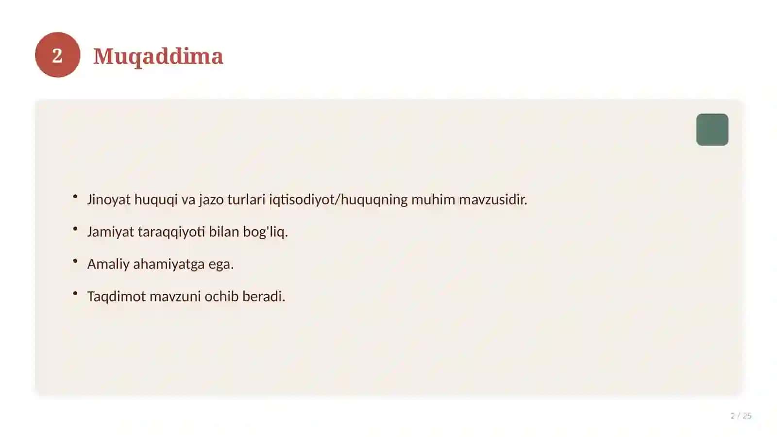 Jinoyat huquqi va jazo turlari 2
