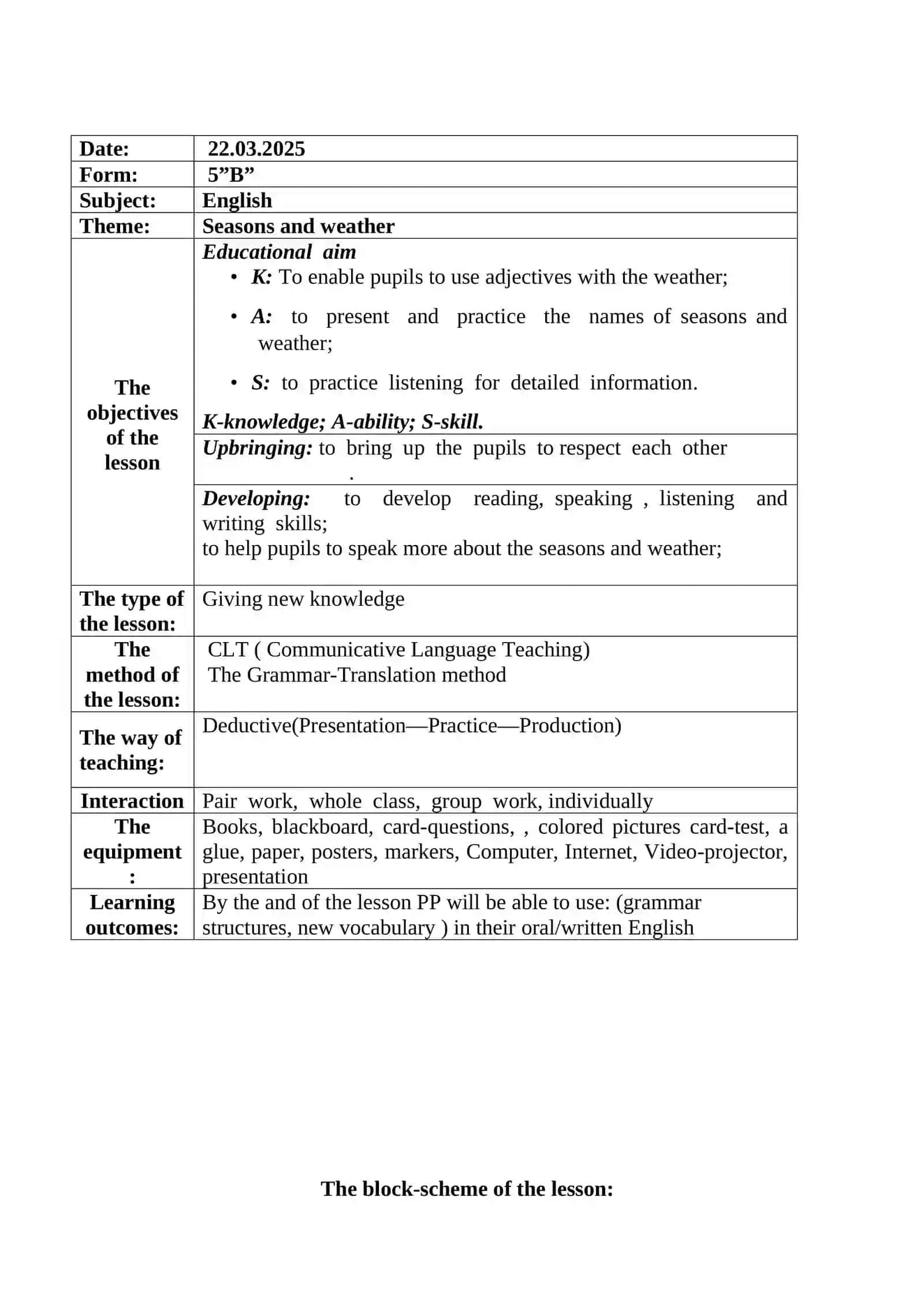 Seasons and Weather 2