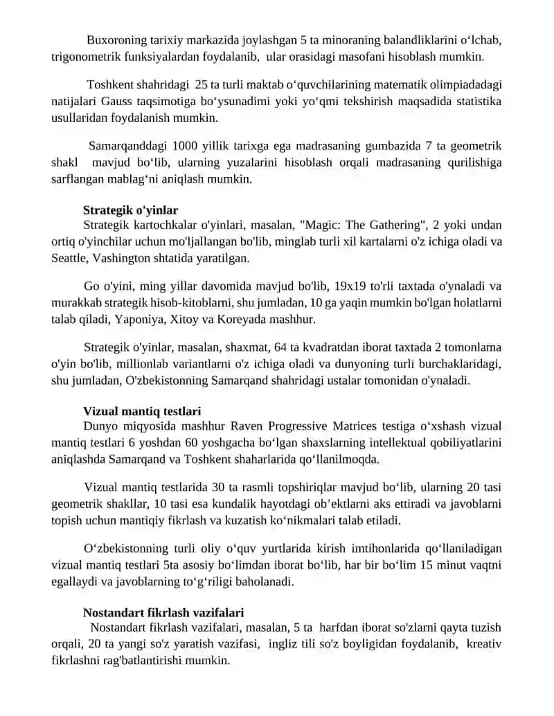 Qiziqarli masalalar, mantiqiy vazifalar 2