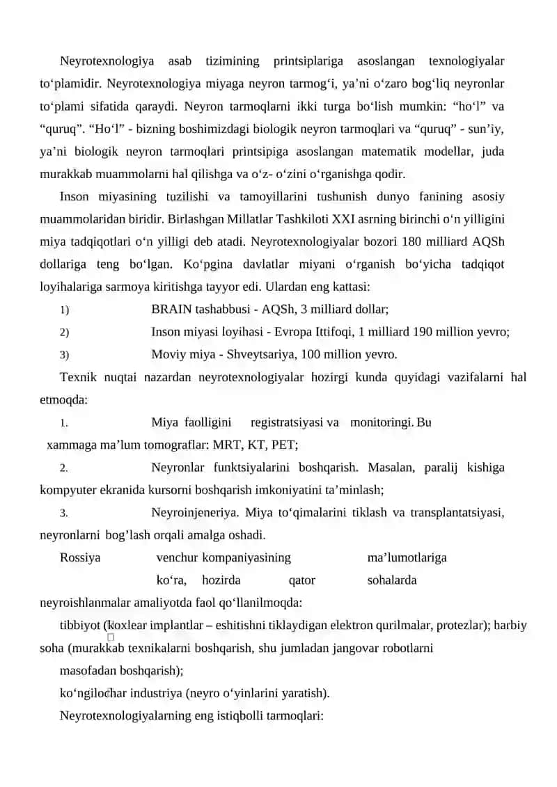Neyron tarmoq texnologiyalari 2