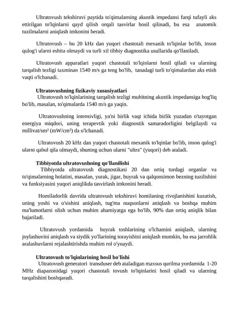 Ultra tovush va uning qoʻllanilishi 2
