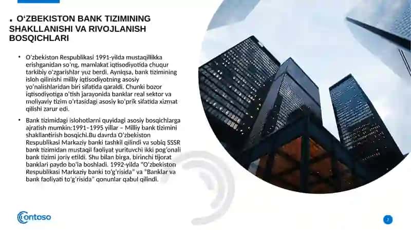 O'zbekiston Respublikasi Bank Tizimi va uning Tarkibi 2
